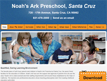Tablet Screenshot of noahsarkpreschoolsantacruz.com